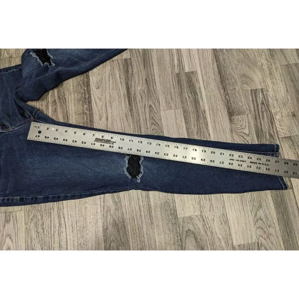 Old‎ Navy Size 6 Rockstar Skinny High Rise Pockets Distressed Blue Jeans